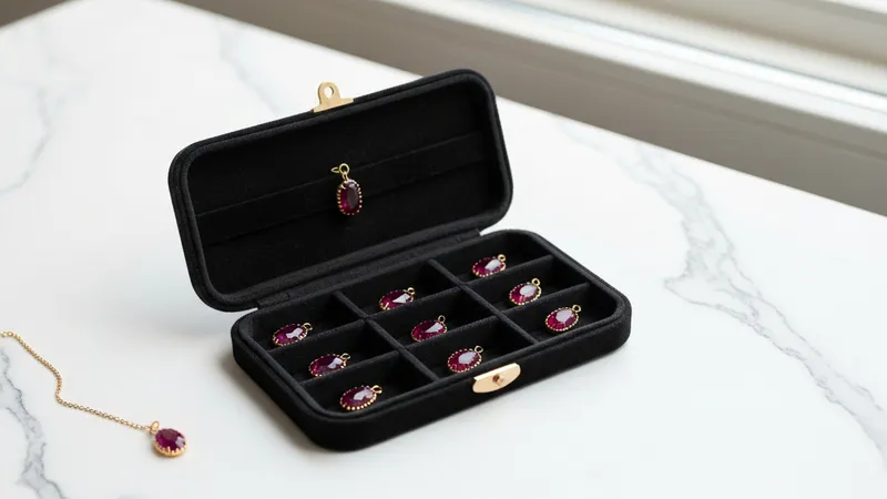 Stockage adéquat des pendentifs en rubis